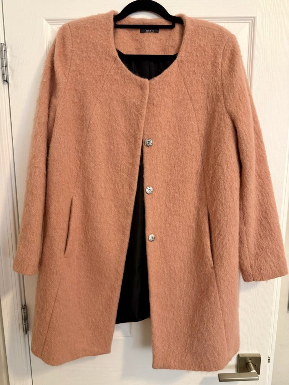 Wool Blend Coat, Blush Pink/Ballet Pink/Light Dusty Pink